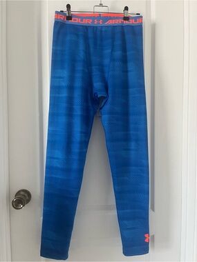 Under Armour Royal Blue Leggings with Coral Waistband